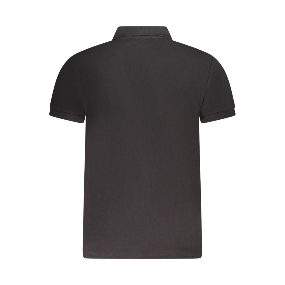 Black Cotton Men Polo
