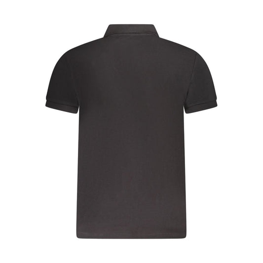 Black Cotton Men Polo