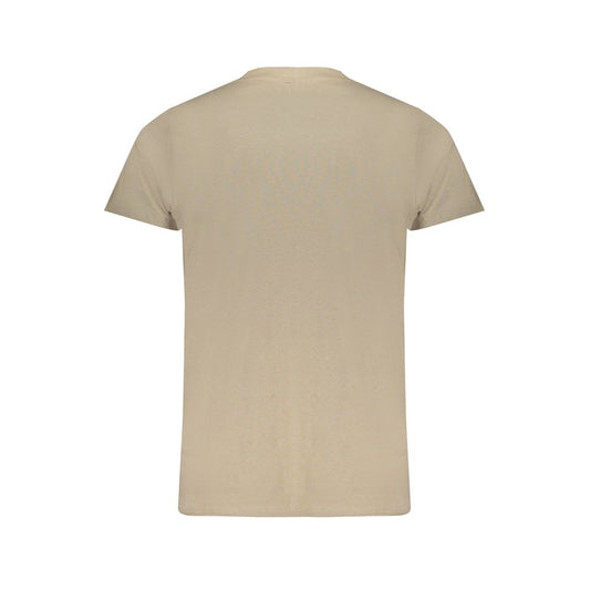 Beige Cotton Men T-Shirt