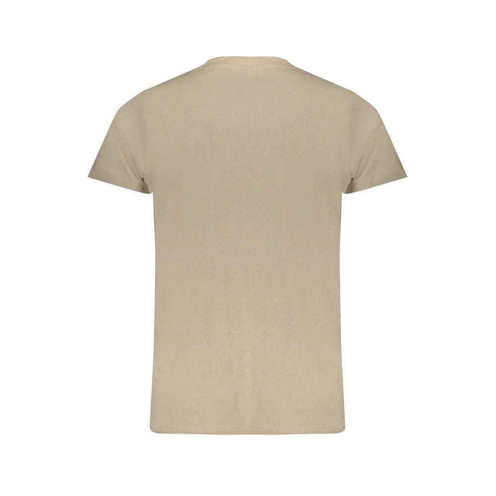 Beige Cotton Men T-Shirt