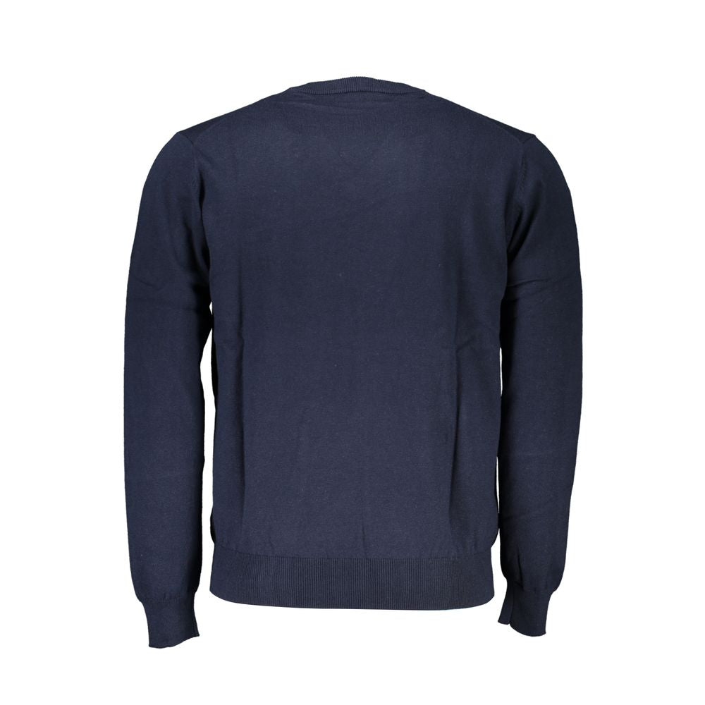 Blue Cotton Men Sweater