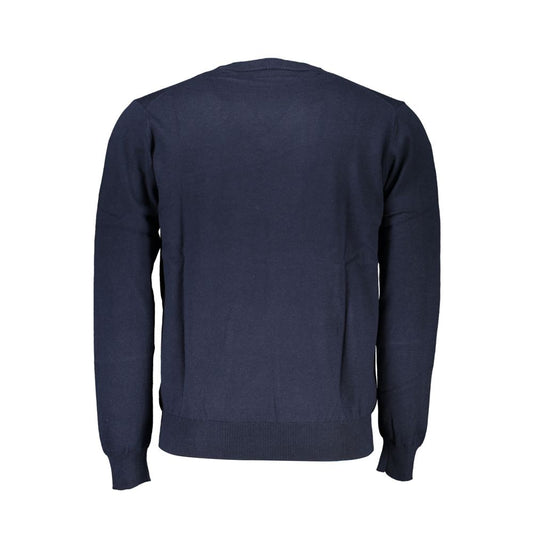 Blue Cotton Men Sweater