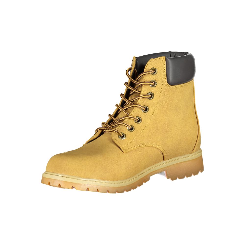 Yellow Polyester Ankle Boots