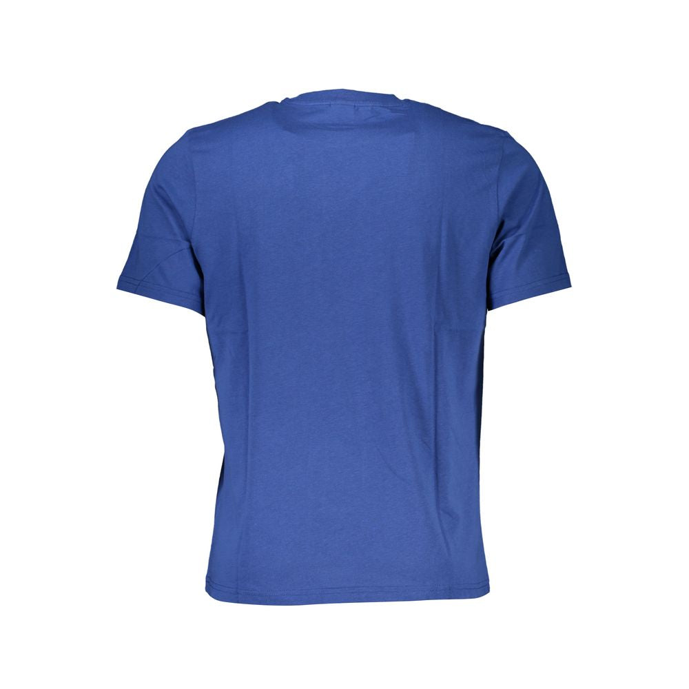 Blue Cotton Men T-Shirt