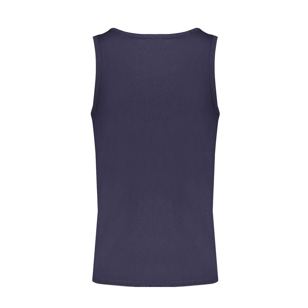 Blue Cotton Men Tank Top