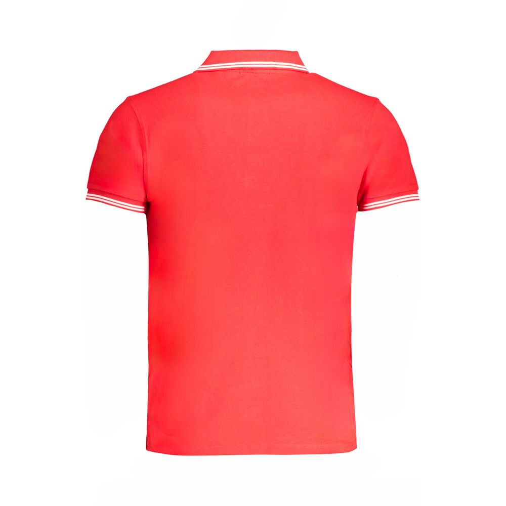 Red Cotton Men Polo Shirt