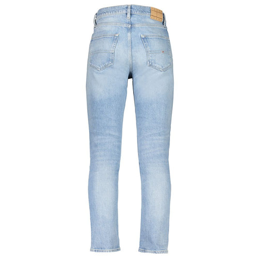 Blue Cotton Tapered Jeans
