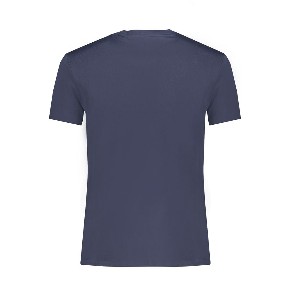 Blue Cotton Men's Slim-Fit T-Shirt