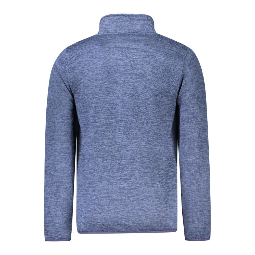 Blue Polyester Full-Length Jacket