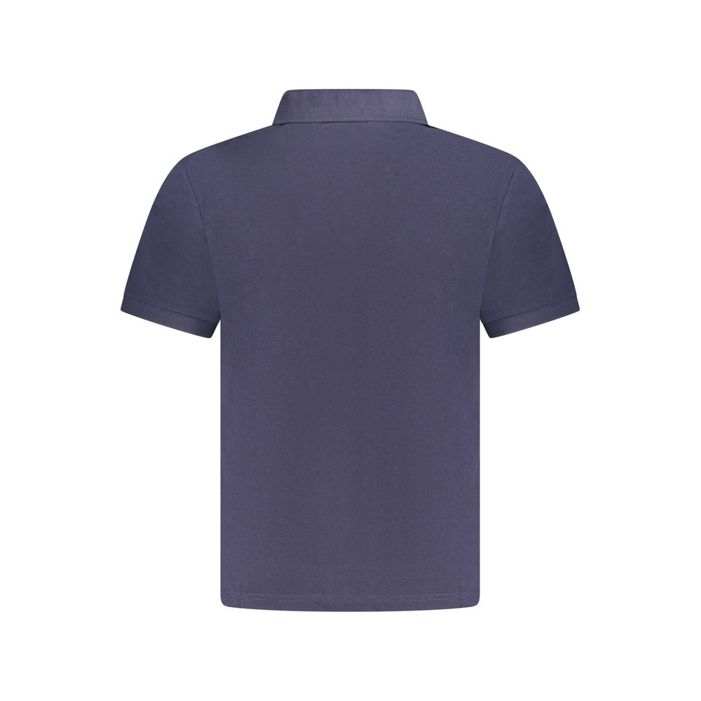 Blue Cotton Men Polo