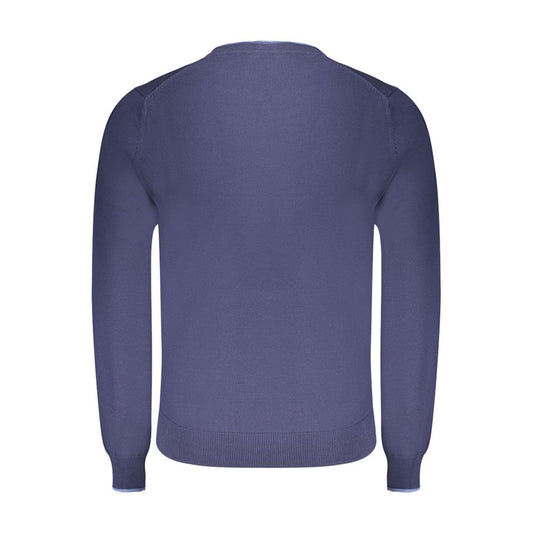 Blue Cotton Men Sweater