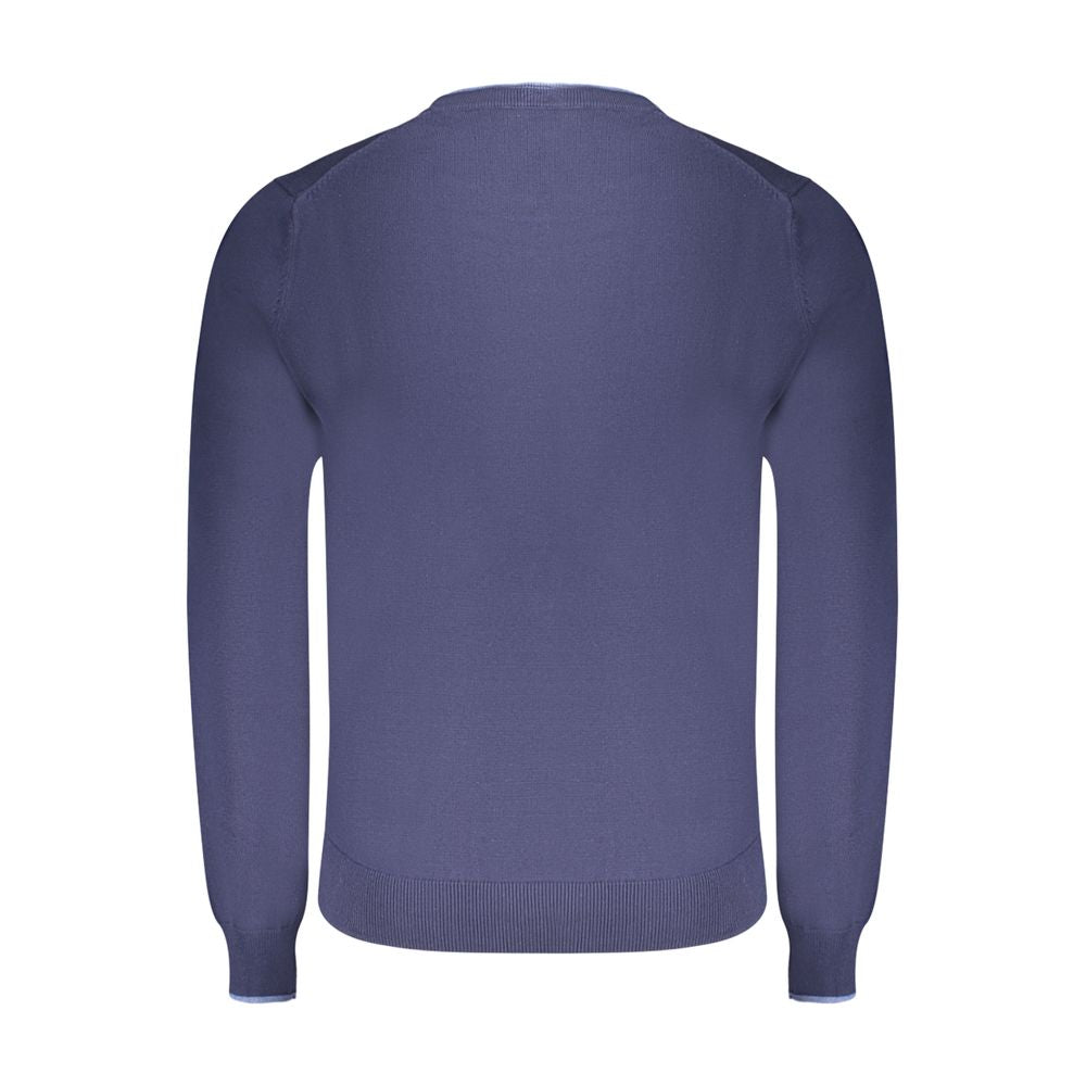 Blue Cotton Men Sweater