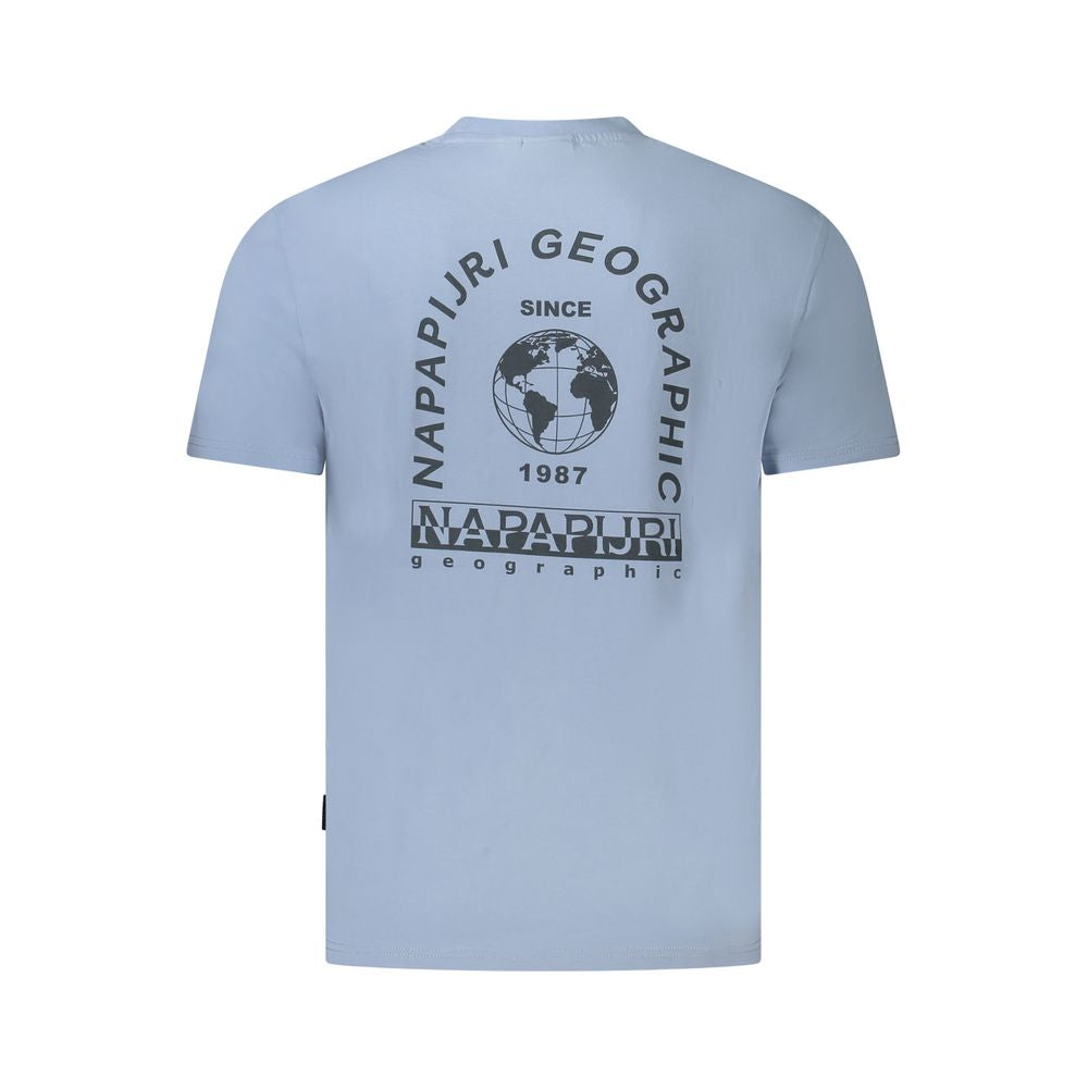 Light Blue Cotton Men T-Shirt