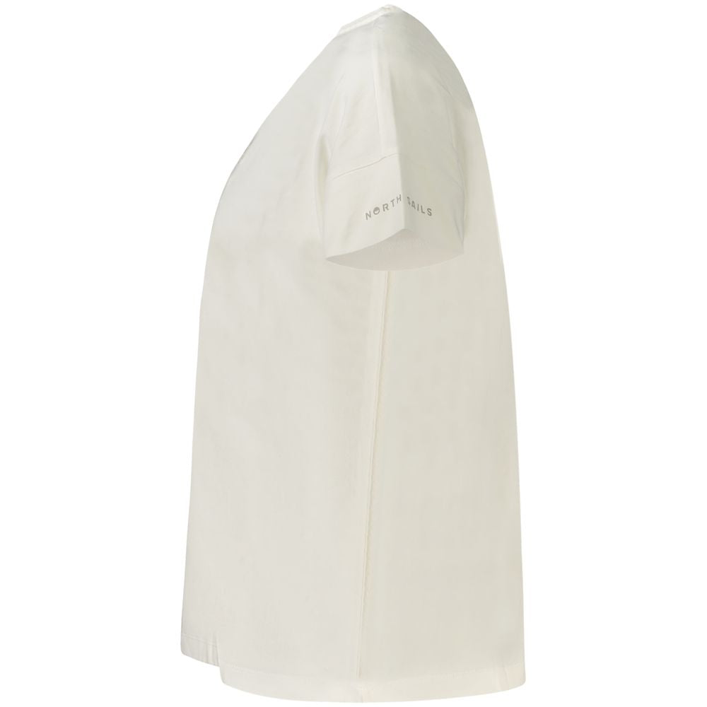 White Cotton Women T-Shirt