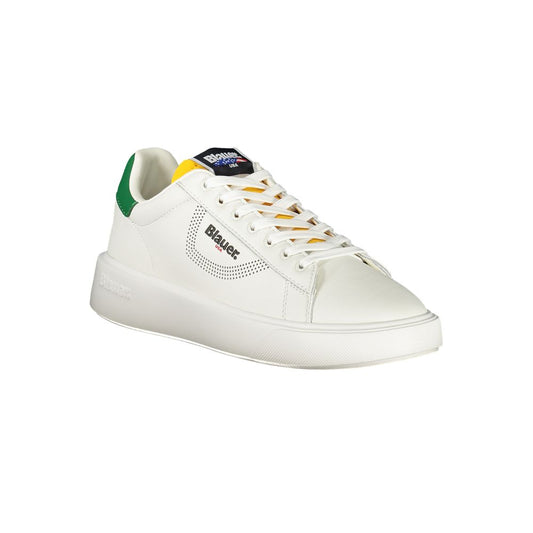 White Polyurethane Men Sneaker