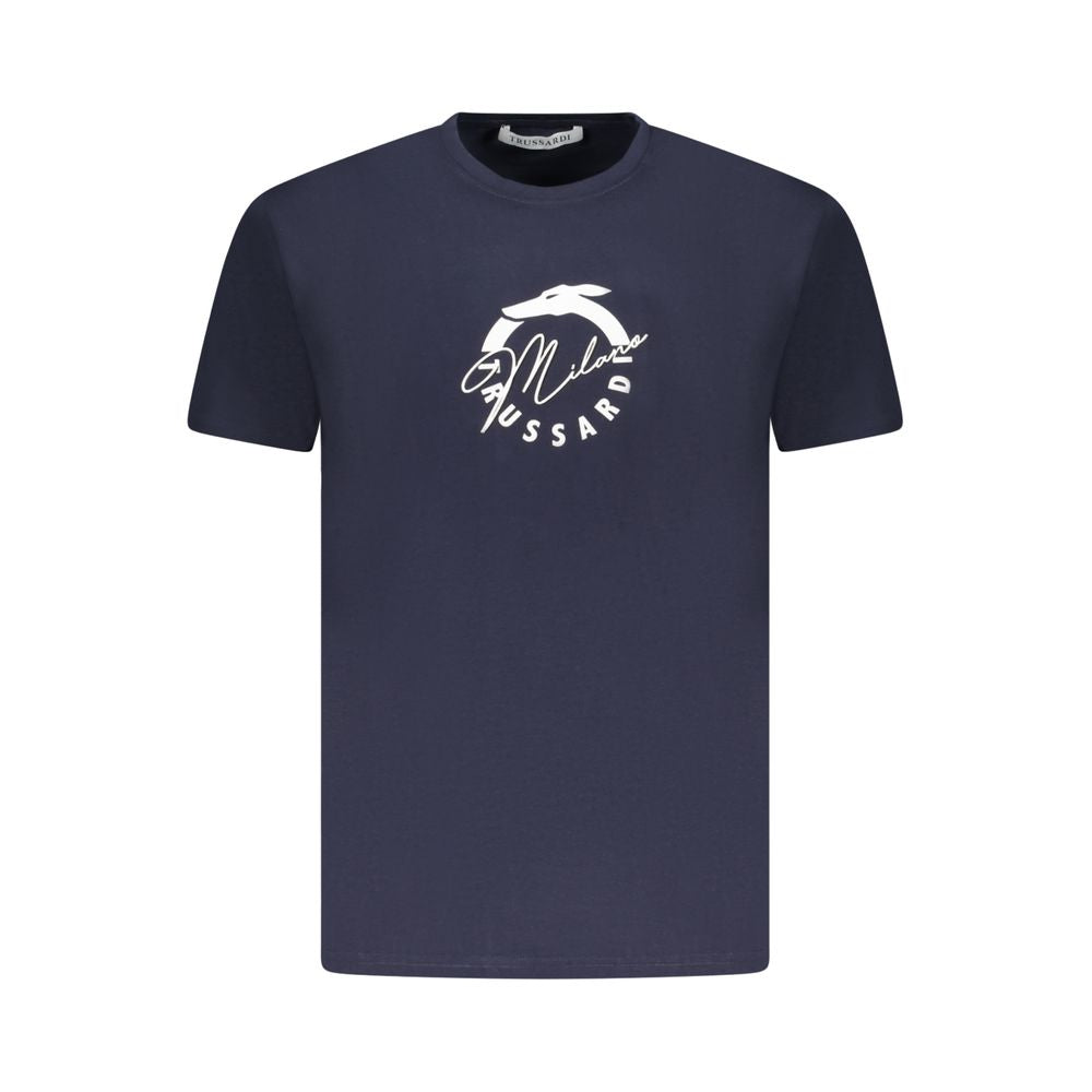 Blue Cotton Men T-Shirt