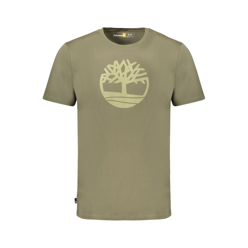 Green Cotton Men T-Shirt