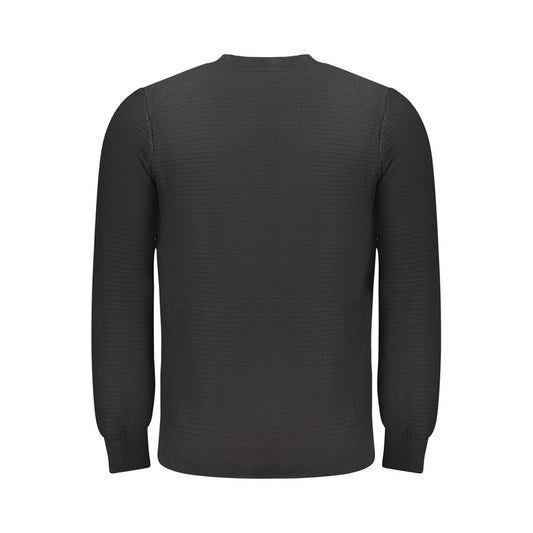 Black Cotton Men Sweater