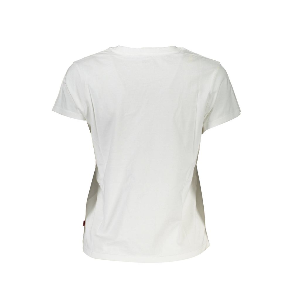 White Cotton Women T-Shirt
