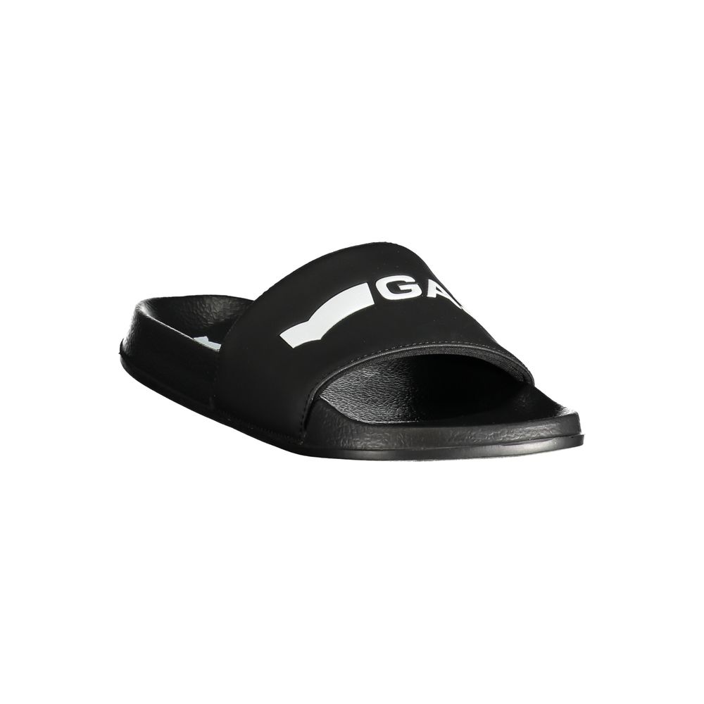 Black Polyester Men Sandal