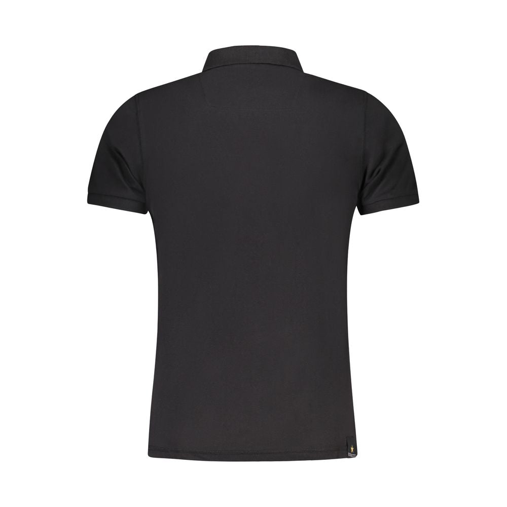 Black Cotton Men Polo