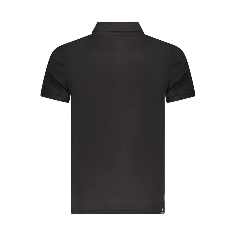 Black Cotton Men Polo