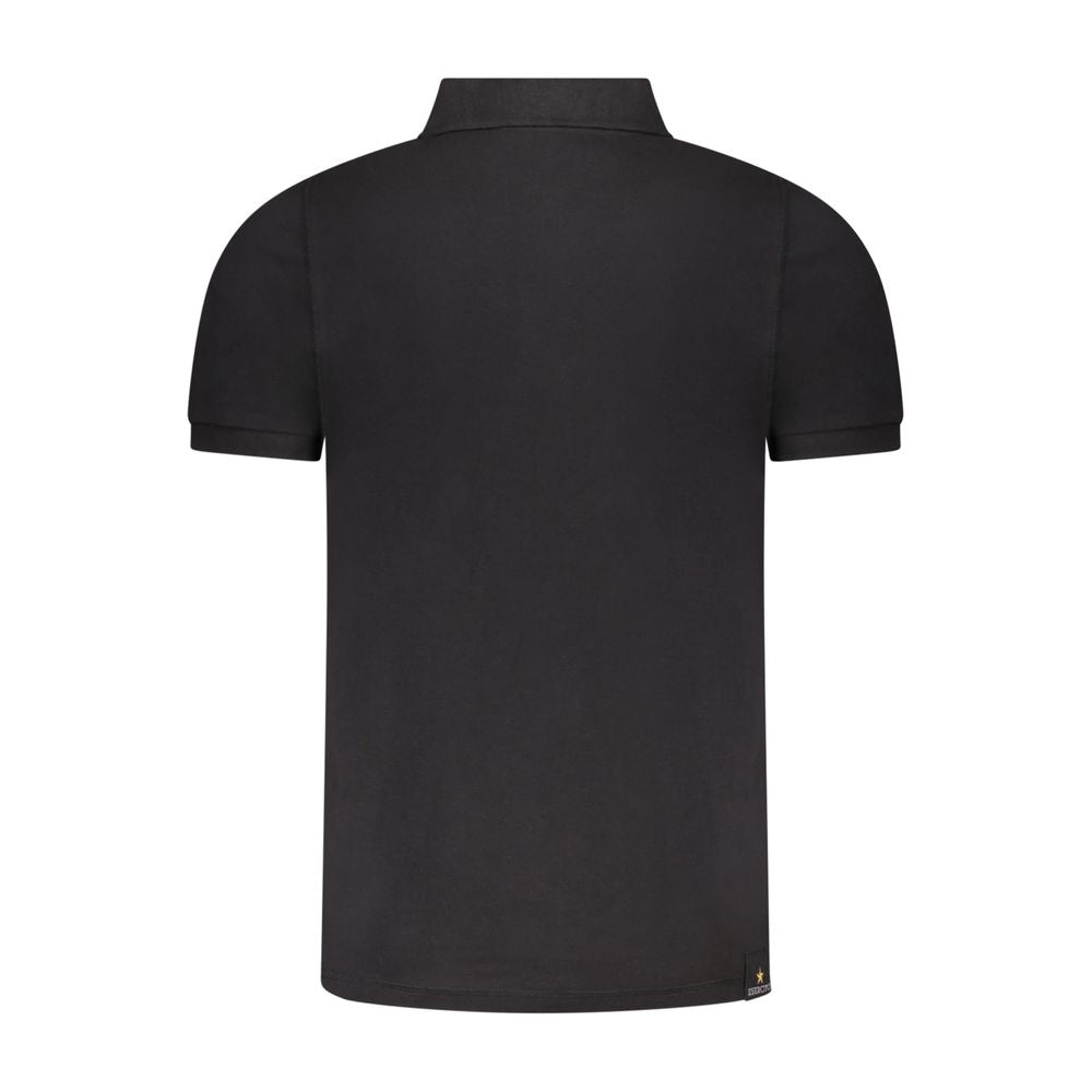 Black Cotton Men Polo-Shirt