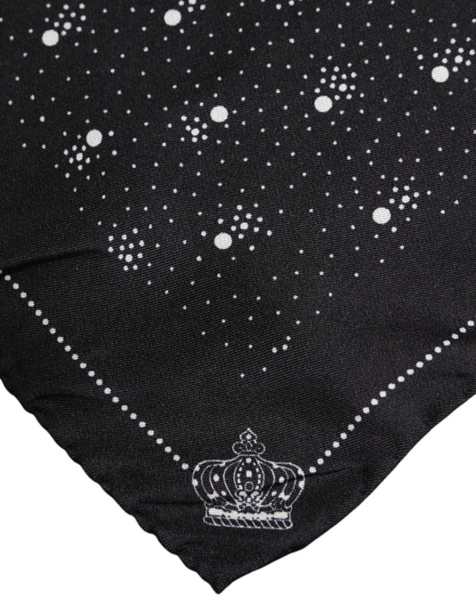 Black White Printed Square Men Foulard Scarf