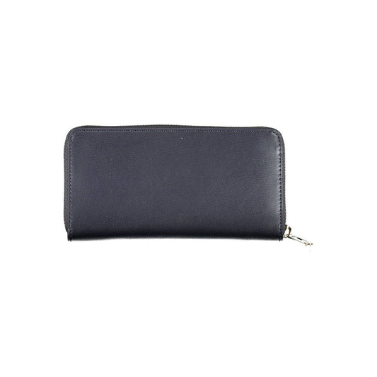 Blue Polyurethane Women Wallet