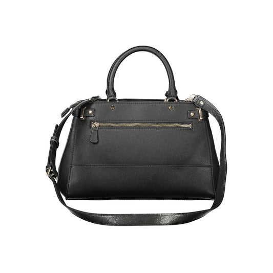 Black Polyurethane Women Handbag