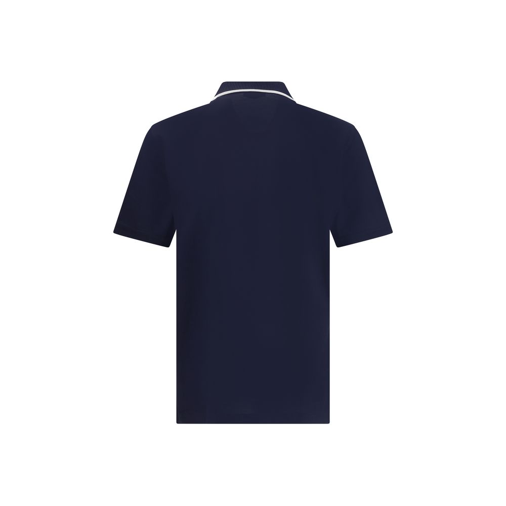 Blue Cotton Polo Shirt