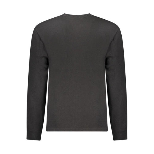 Black Cotton Men's Long Sleeve Shirt