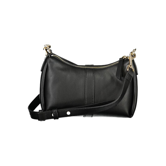 Black Polyester Women Shoulder Bag