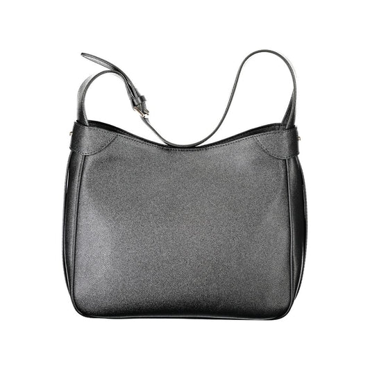 Black Polyurethane Women Handbag