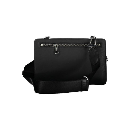 Black Polyester Men's Shoulder Bag