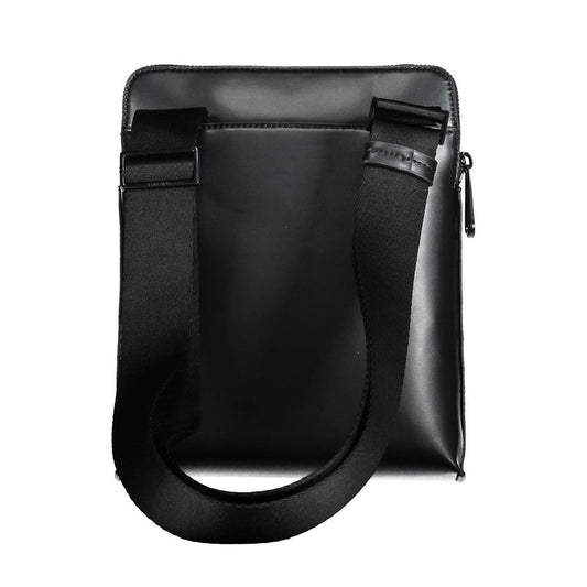 Black Polyurethane Men's Shoulder Bag