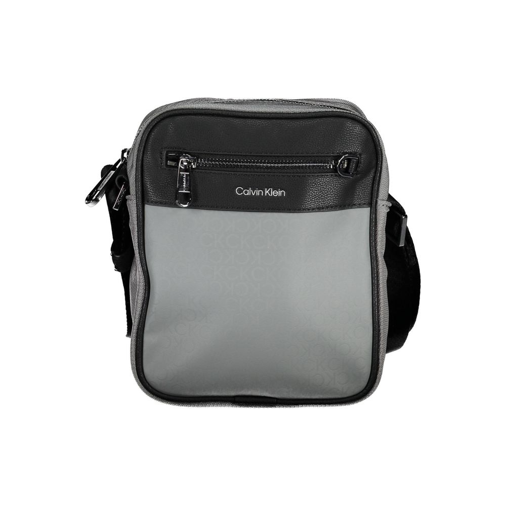 Gray Polyester Shoulder Bag