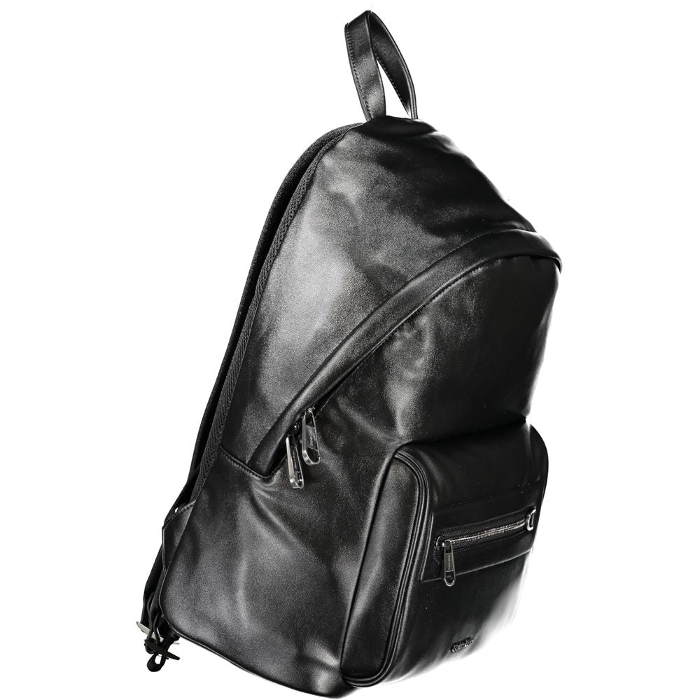 Black Polyester Men's Backpack
