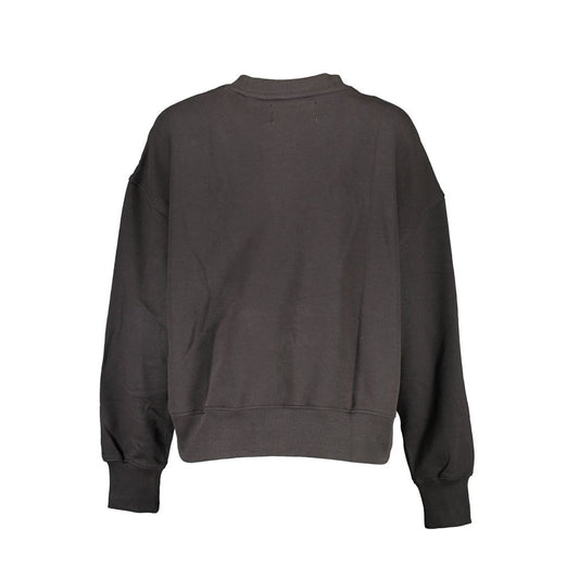 Black Cotton Women Sweatshirt