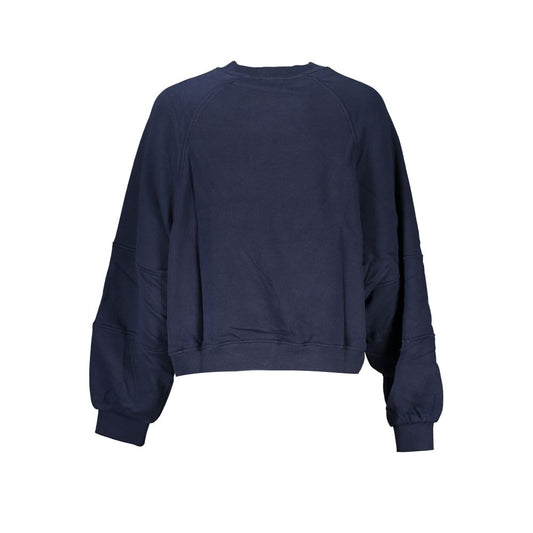 Blue Cotton Women Sweatshirt