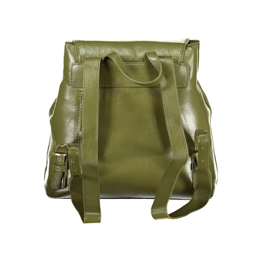 Green Polyurethane Women's Backpack