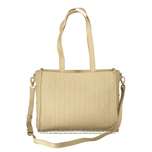 Beige Polyurethane Women's Bag