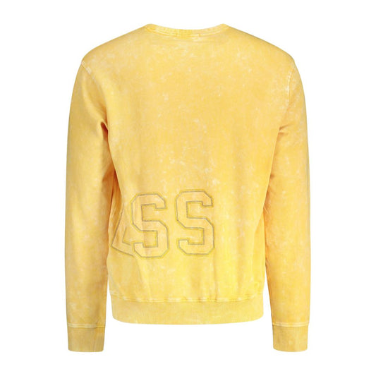 Yellow Cotton Men Sweatshirt
