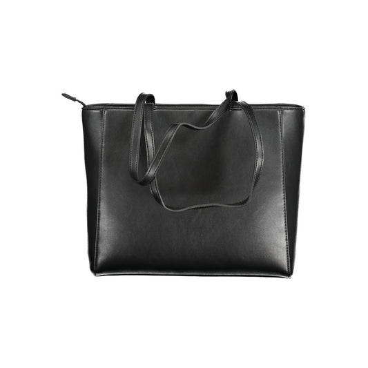 Black Polyurethane Women Shoulder Bag