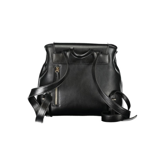 Black Polyurethane Women's Backpack