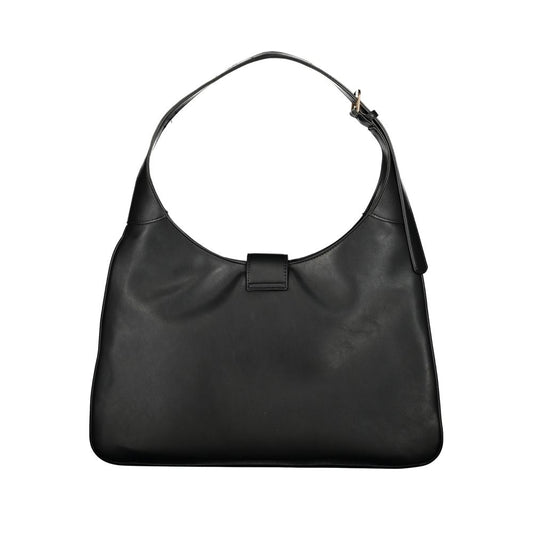 Black Polyurethane Women Handbag