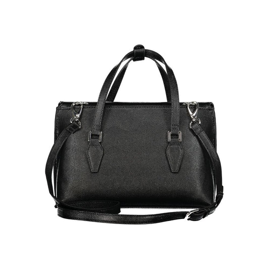 Black Polyurethane Women Handbag
