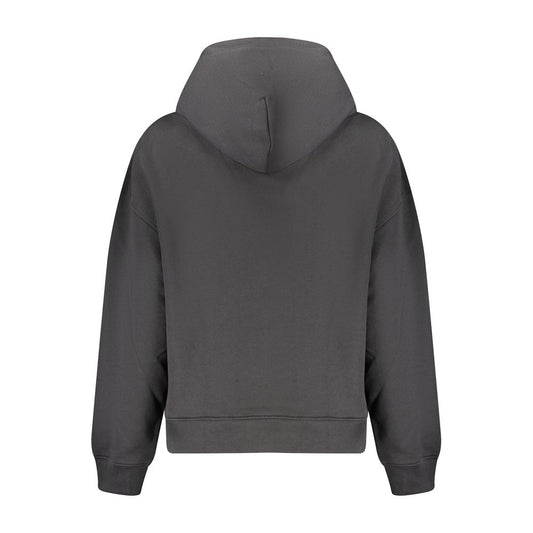 Black Cotton Women Sweatshirt