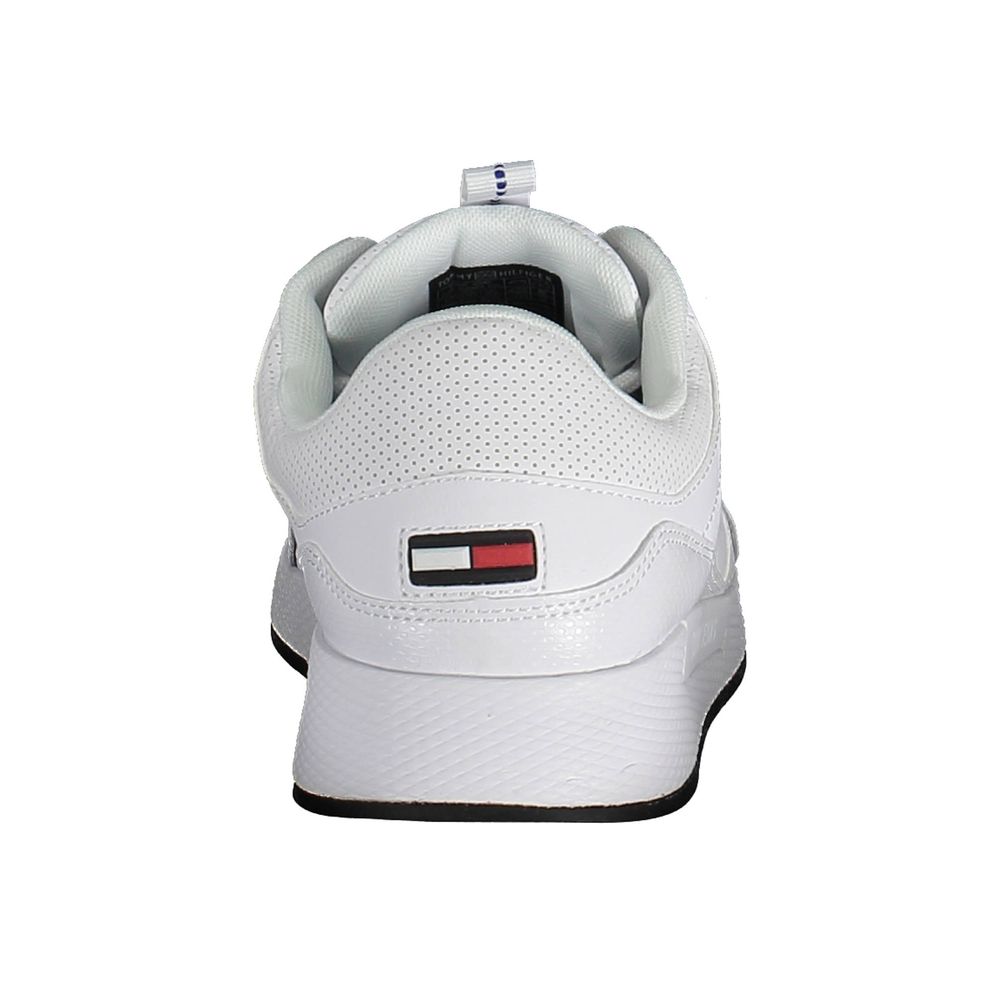 White Polyurethane Men Sneaker