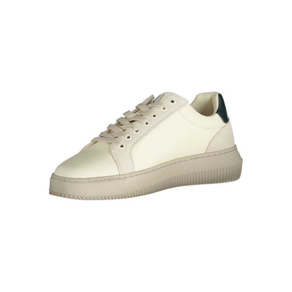 White Polyurethane Men Sneaker